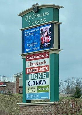 Sign at the main entrance