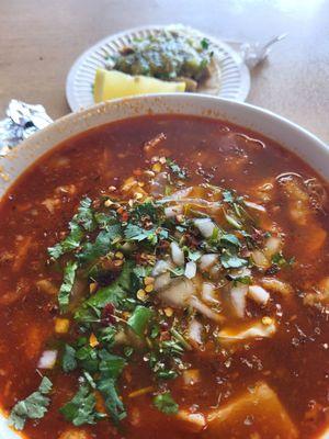 Menudo on a Friday! And a taco de buche.