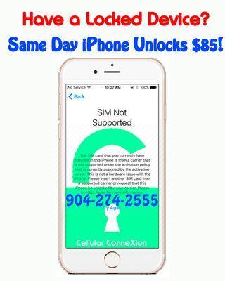 We can Unlock any Apple iPhone locked to ALL Carriers Same Day!