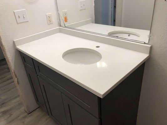 Quick and easy vanity and countertop update for this house going on the market for sale.