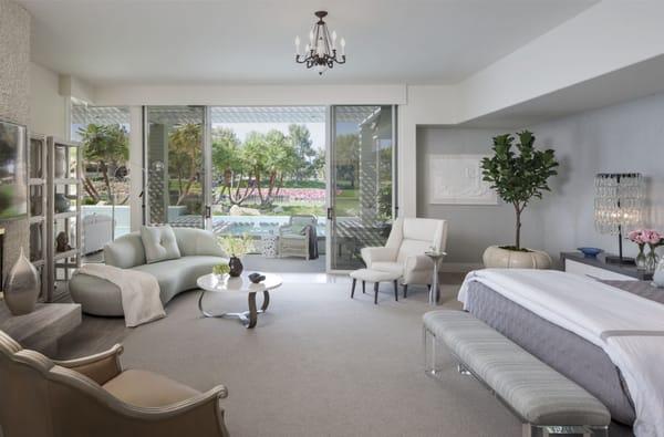 Glamorous renovation and master bedroom design by Christopher Kennedy in Morningside Country Club, Rancho Mirage, California