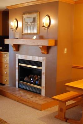 Every room has either a gas or wood-burning fireplace.