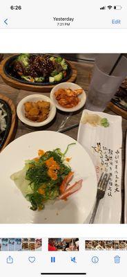 Seaweed salad and Galbi