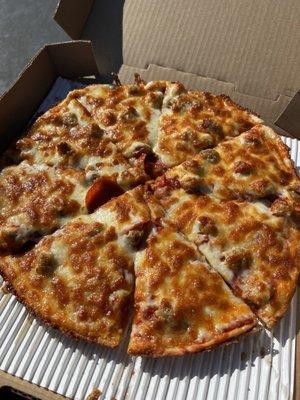 Pepperoni sausage pizza Large