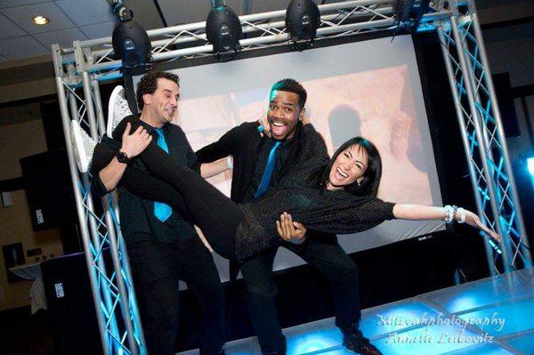 Bar Mitzvah setup featuring a few of our MC & dancers during "pre-show"