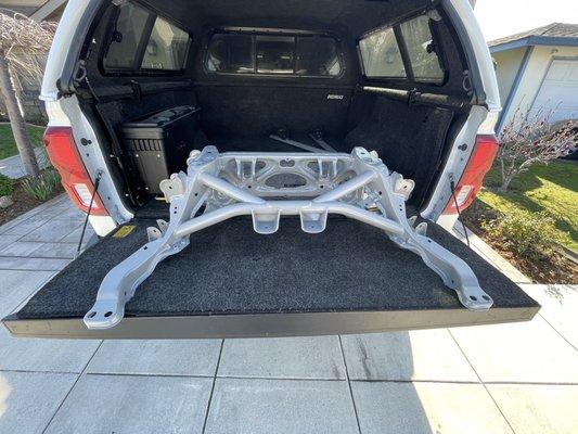 Subframe blasted, powder coat color, and powder coat clear