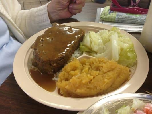 Meat loaf, pretty good. Super huge!