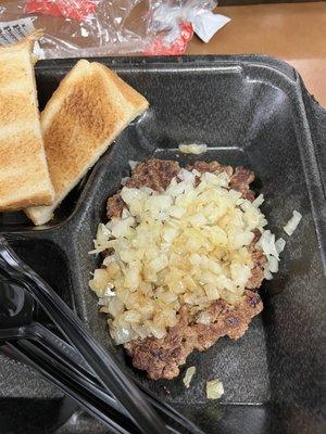 Hamburger steak with grilled onions