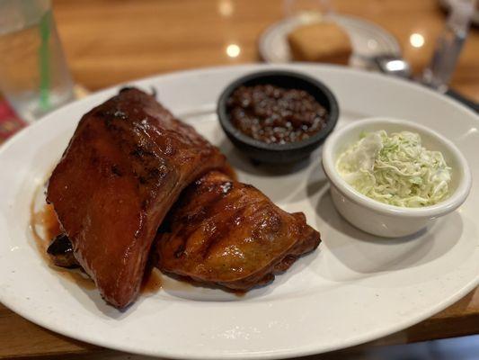 Babyback ribs and smoked chicken combo