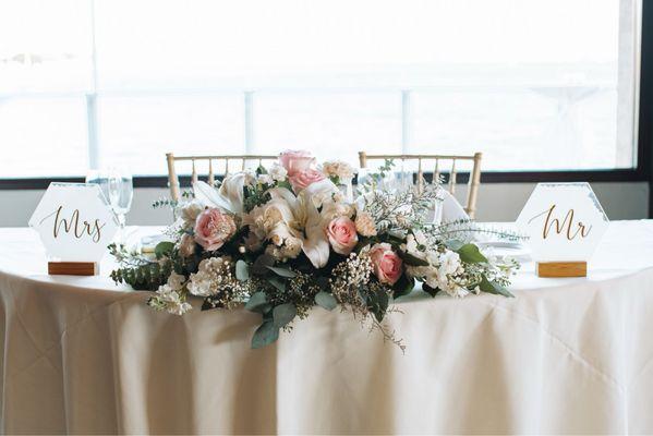 Bride and groom table