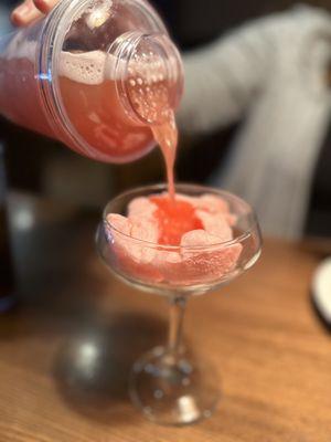 Cotton candy margarita, just a lot of fun great presentation and pretty tasty. My wife loved it.