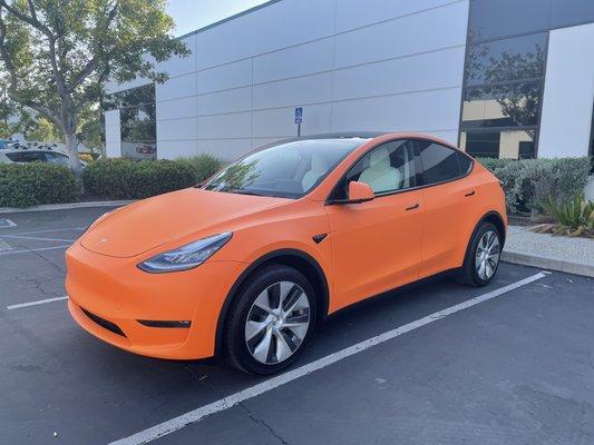 2022 Tesla Model Y
3M Matte Orange Wrap