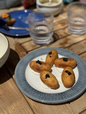 caviar and pommes dauphine