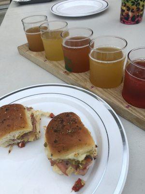 A refreshing flight alongside muffuletta I brought