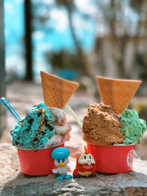 Cookie Monster/Strawberry Balsamic and Grand Cafe/Mint Chip IG: @ammysalamii