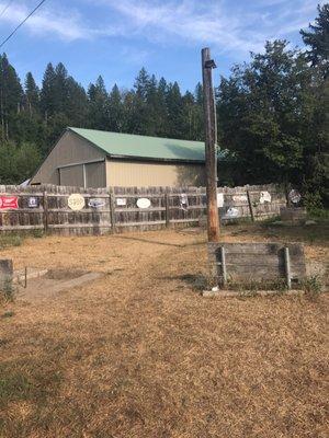 Four horseshoe pits