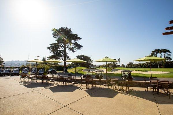 Presidio golf patio facing the 18th hole.