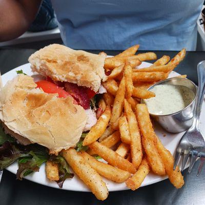 Turkey BLT with crispy fries. My lunch companion loved it!