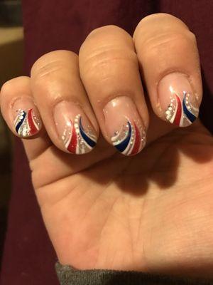 Super Bowl (Patriots) nail design