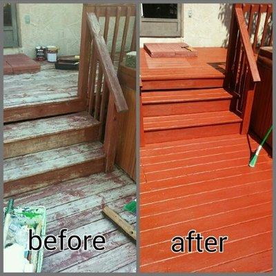 Deck Cleaning and Staining Before and After 20/20 View, LLC