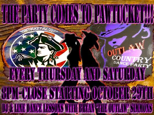 Gone Country ... Music , Line dancing.  and more .. all Country venue...at the Patriot...