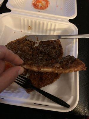 Deep Fried Pork Loin over cooked