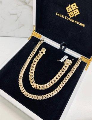 Chain and bracelet Cuban 14k