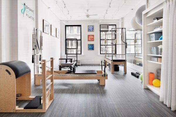 Our new studio at 5th ave @14th st since 2018! reformer, cadillac, ladder barrel and more...