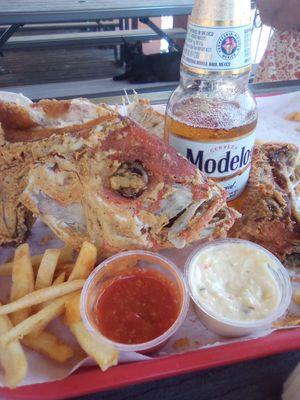 Snapper head (whole fried fish)