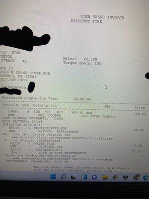 Invoice with "did not discuss certificates" clearly posted; yet charged!