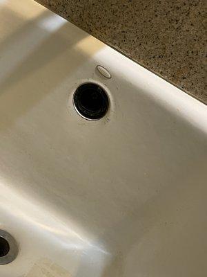 Hole in tub