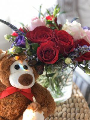 Teddy's are limited w/ mixed flowers.