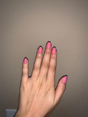 Pink gel nails