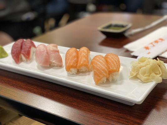 Maguro (Nigiri) Hamachi (Nigiri) Sake (Nigiri)