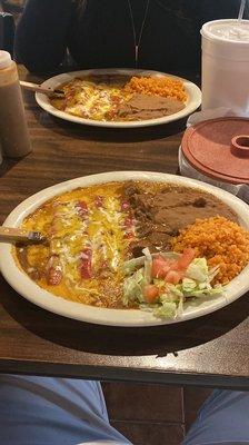 Eddie's Special- Cheese Enchiladas with Carne Quisada