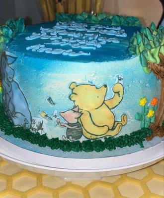 Winnie the Pooh baby shower cake