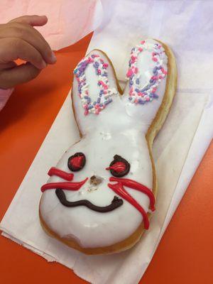 Easter bunny missing a nose!