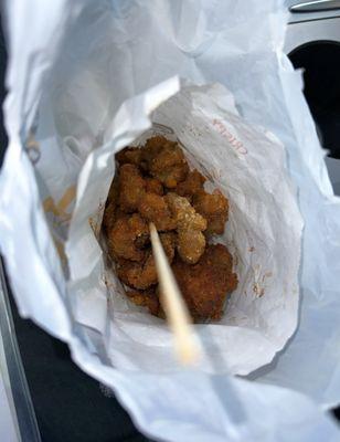 Crispy Popcorn Chicken (bag was served half full, I didn't even eat a piece yet)