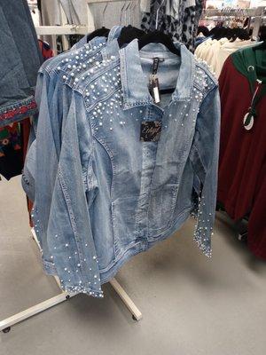 New Item!! Denim Jacket with Pearls