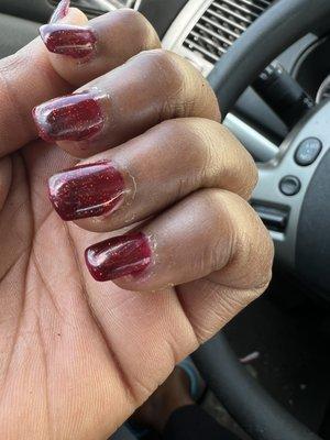 Polish on my cuticle, sloppy looking work