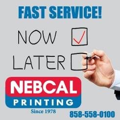 RUSH! Print Emergency! We are here to help! 858-558-0100