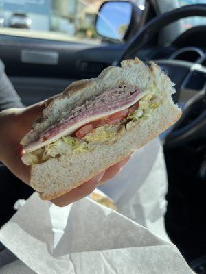 Cold cuts available too! This is one half of the "small" (roll) option.