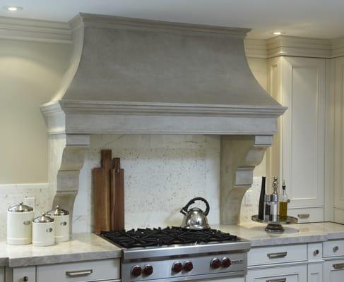 caststone limestone kitchen range hood