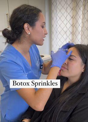 Aesthetic Physician Assistant Nani injecting a sprinkle of Botox.