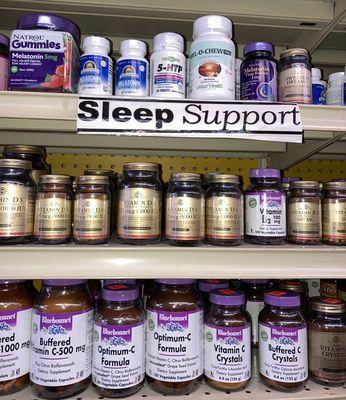 Vitamin C, Vitamin D, and Melatonin supplements available.