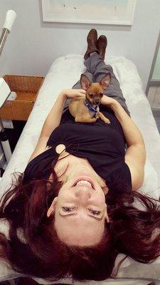 Microdermabrasion + "Monster", our new therapy dog = feeling great on the inside and out! @ Skin Care by Stephanie