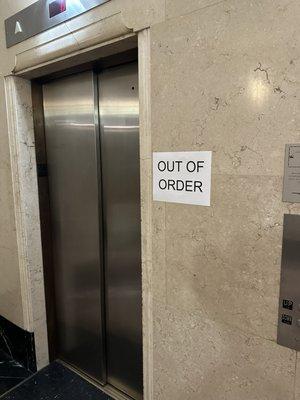 Elevators constantly out of order/awaiting parts.