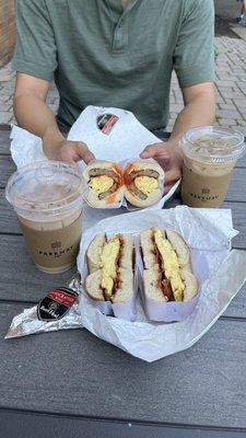 Blueberry pie latte, pumpkin chai, breakfast sandwiches