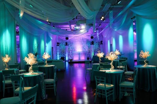 Sweet 16 party space rental and decor