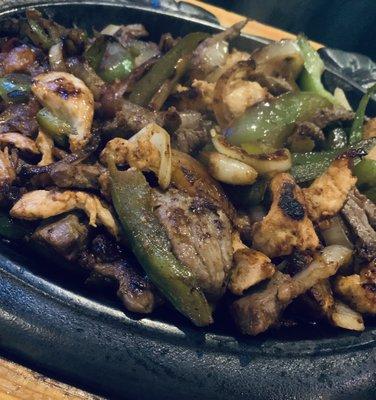 Chicken and steak fajitas